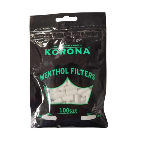 Cigaretové Filtry KORONA MENTHOL 6,3 mm 100 ks (1)