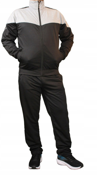 Pánská tepláková souprava – mikina na zip + kalhoty šedá (1)