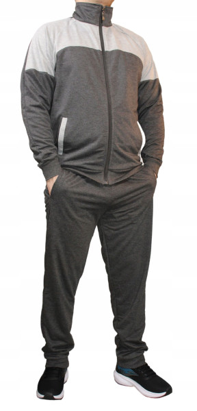 Pánská tepláková souprava – mikina na zip + kalhoty černá XL-4XL (1)