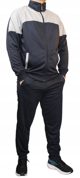 Pánská tepláková souprava – mikina na zip + kalhoty šedá XL-4XL (1)