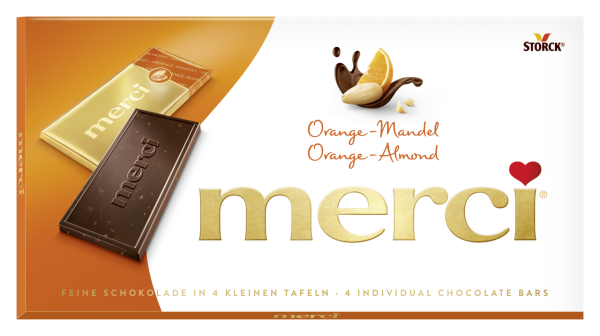 Čokoláda Merci pomeranč & mandle 100 g (1)