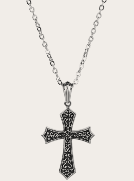 Náhrdelník z oceli s oboustranným křížkem 63 cm (1)