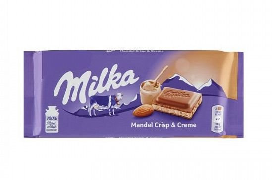Čokoláda Milka Mandel Crisp- Créme (1)
