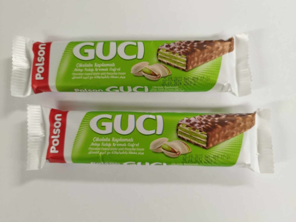 Tyčinka čokoládovo pistáciová Guci 45g (1)