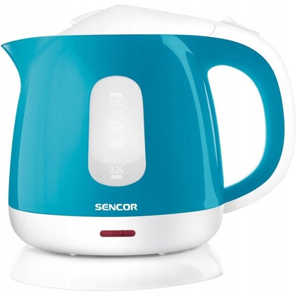 Rychlovarná konvice Sencor bílá/modrá 1 litr 1000W (1)