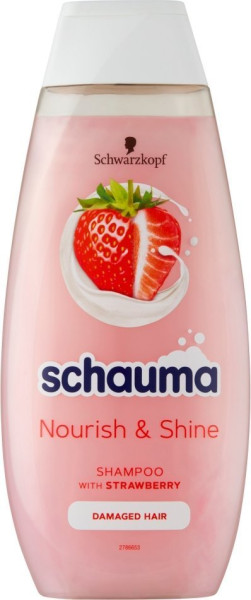 Šampón Schauma Nourisch-Shine jahody a mandlové mléko 400 ml (1)