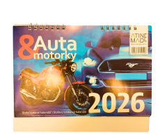 Stolní kalendář Auta a Motorky 2026