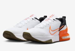 Obuv Nike Air Max Alpha Trainer 6 bílo oranžové Stabilní tréninkové tenisky s Air Max tlumením a odolnou podrážkou