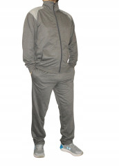 Pánská tepláková souprava – mikina na zip + kalhoty šedá Pohodlná pánská souprava ze směsi bavlny s mikinou na zip