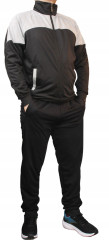 Pánská tepláková souprava – mikina na zip + kalhoty černá XL-4XL Pohodlná pánská souprava ze směsi bavlny s mikinou na zip