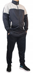 Pánská tepláková souprava – mikina na zip + kalhoty modrá XL-4XL Pohodlná pánská souprava ze směsi bavlny s mikinou na zip