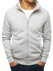 Mikina pánská na zip bez kapuce šedá Měkká a pohodlná mikina pro každodenní nošení