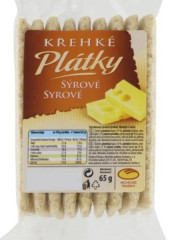 Křehké plátky sýrové 65 g Lehké křupavé plátky s jemnou sýrovou chutí