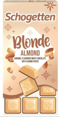 Schogetten Blonde Almond čokoláda 100 g Bílá čokoláda s karamelem a kousky mandlí