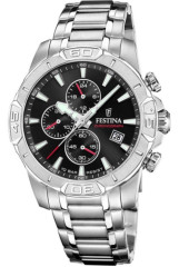 Hodinky Festina Timeless Chronograph F20704 Černý chronograf v nadčasové stříbrné klasice