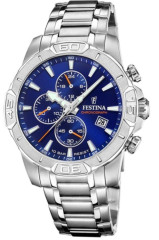Hodinky Festina Timeless Chronograph F20704 modré Modrý chronograf s červeným sportovním akcentem