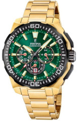 Hodinky Festina Chrono Bike 2025 F20727 Zeleno-zlatý Chrono Bike s vodotěsností 200 metrů