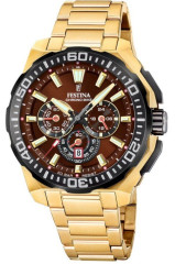 Hodinky Festina Chrono Bike 2025 F20727 Hnědá a zlatá v luxusním Chrono Bike provedení