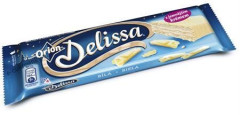 Oplatka ORION DELISSA vanilková bílá 30 g Křupavá oplatka s vanilkovou náplní v bílé polevě