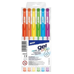 Gelová pera NEON 0,8 mm – sada 6 ks Šest výrazných barev pro zápisky, které nepřehlédnete