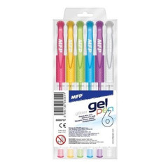 Gelová pera GLITTER 1 mm – sada 6 ks Třpytivé barvy, které rozzáří každý zápis