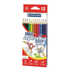 Pastelky Centropen Premium trojhranné – 12 barev Zářivé barvy v pohodlném trojhranném provedení