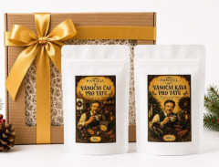Vánoční vintage sada pro tátu – káva 100 g + čaj 50 g Pro tátu, který nic nepotřebuje – jen chvíli pro sebe